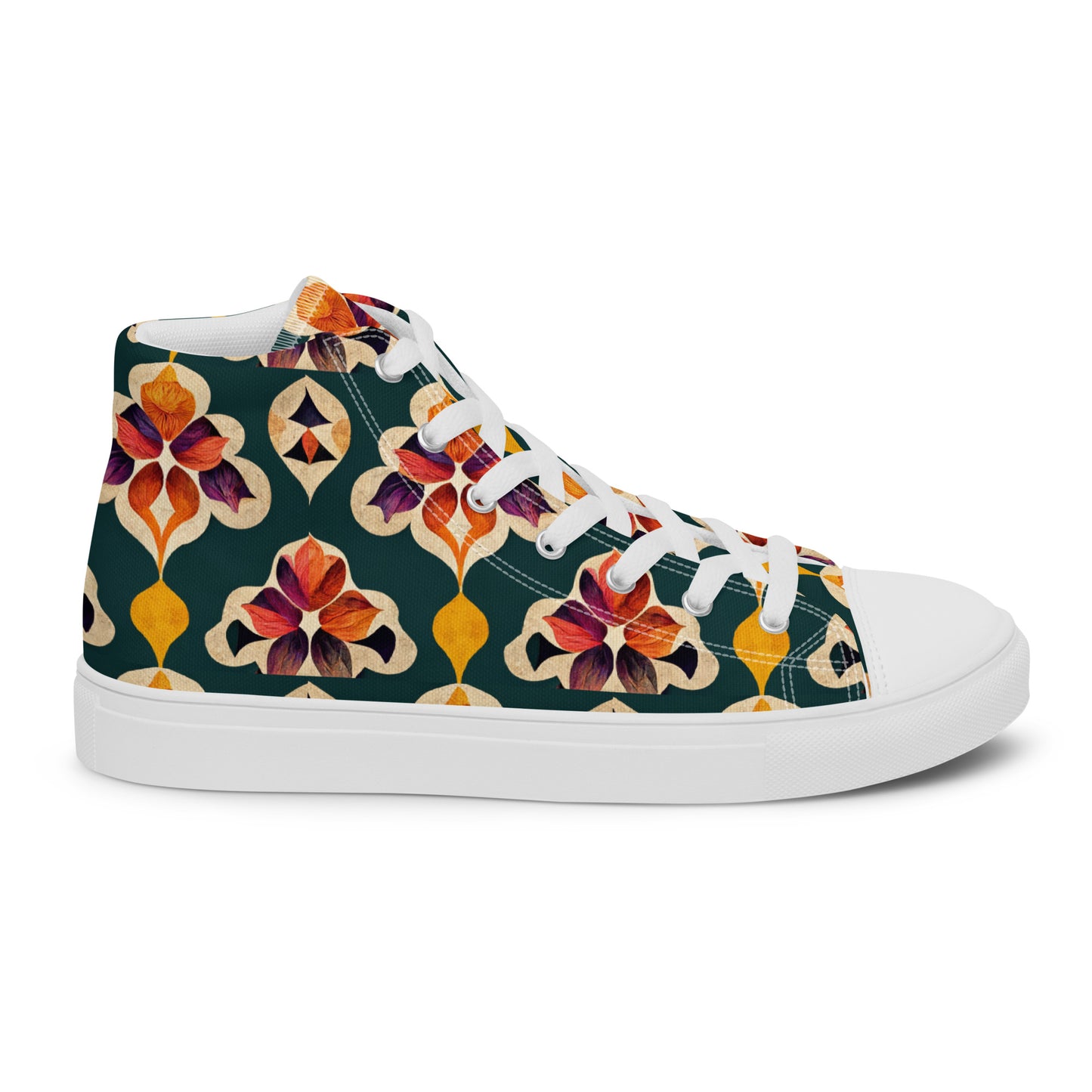 Ifrane’s Rainbow Blossoms Women’s high top canvas shoes